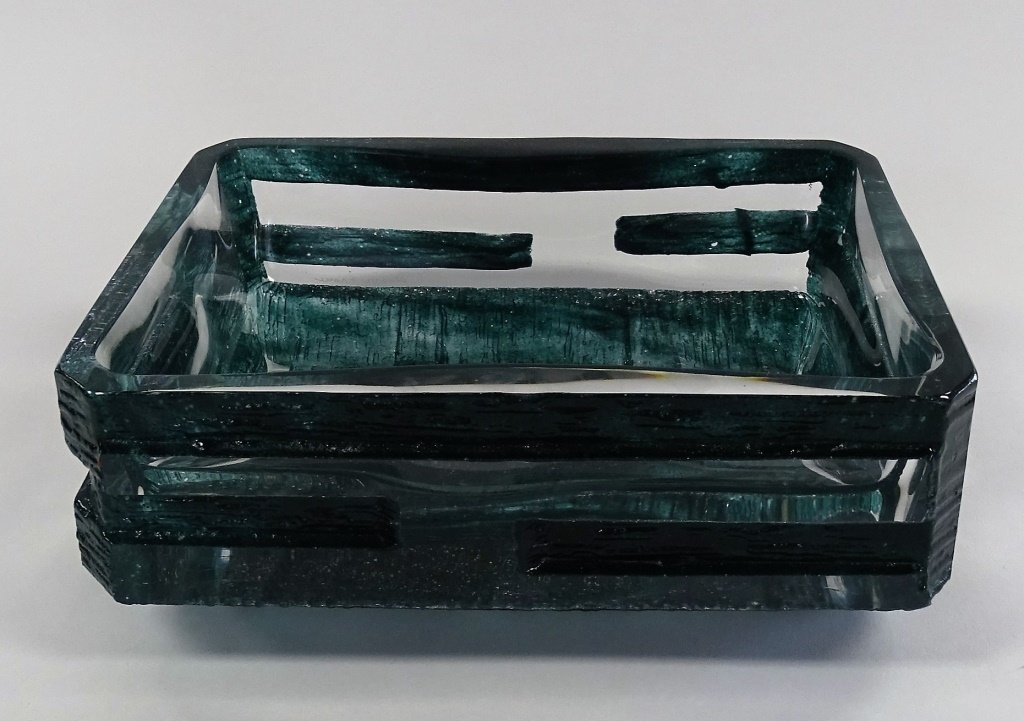 DAUM FRANCE 'BLUE ARGOS' HEAVY CRYSTAL BOWL (1 of 5)