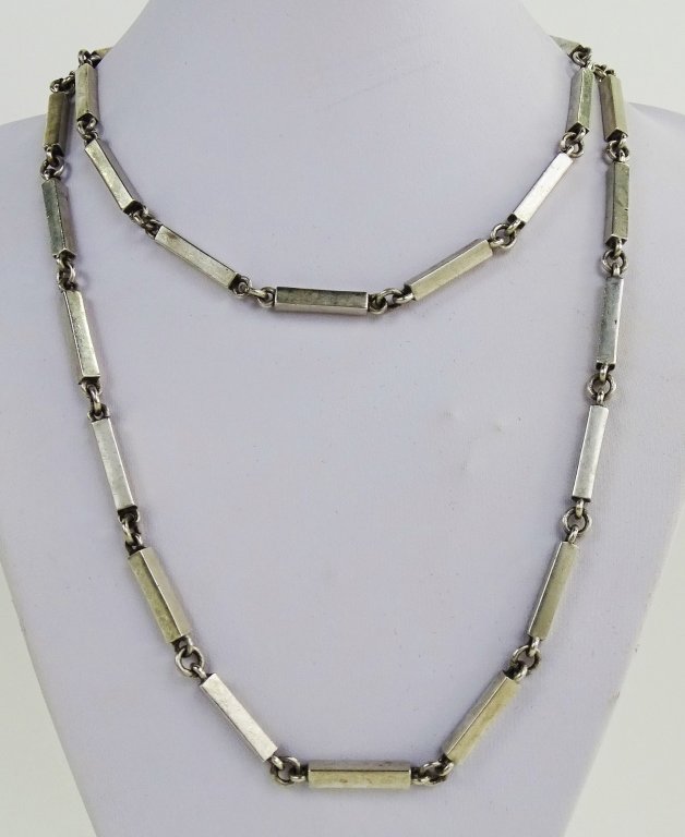 VINTAGE SILVER NECKLACE TAXCO BAR CHAIN (1 of 4)