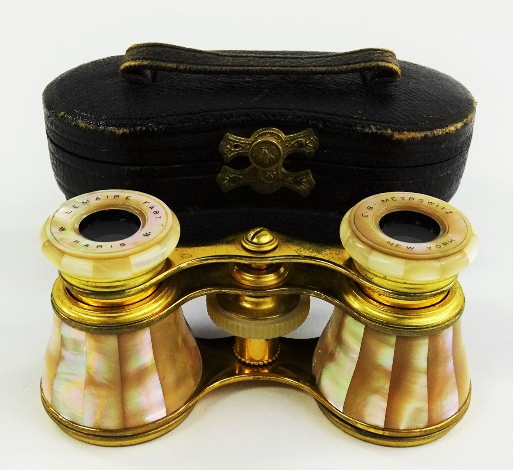 Vintage Lemaire Paris Binoculars With Case
