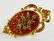 LADIES VICTORIAN 9KT YG CARNELIAN & DIAMOND BROOCH
