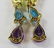 PR LADIES 14KT YELLOW GOLD GEMSTONE DROP EARRINGS - 2