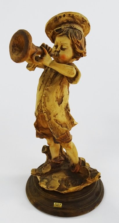 GIUSEPPE ARMANI FIGURINE BOY PLAYING TRUMPET (1 of 2)