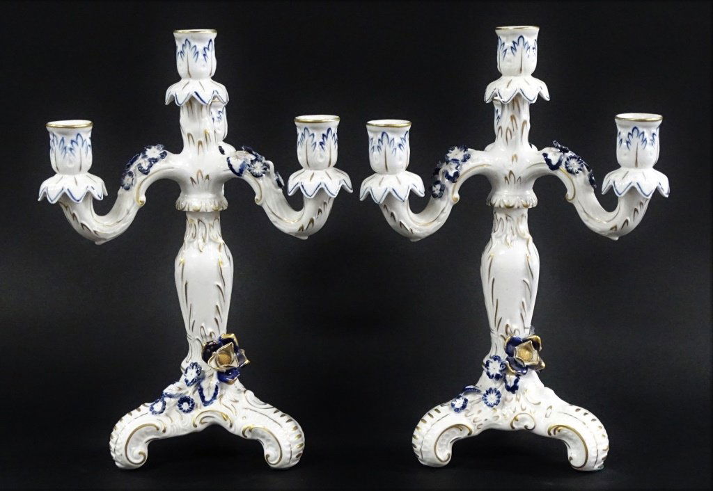 PR VON SCHIERHOLZ GERMAN PORCELAIN CANDLESTICKS (1 of 4)