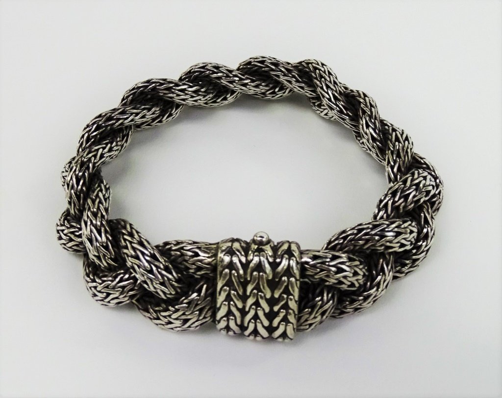JOHN HARDY 925 STERLING WOVEN CHAINLINK BRACELET (1 of 2)