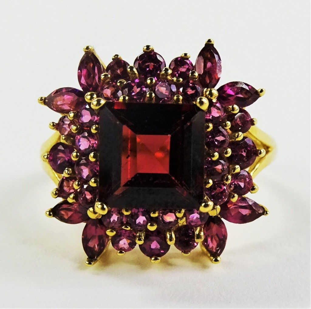 LADIES 14KT YELLOW GOLD TOURMALINE & RUBY RING (1 of 4)