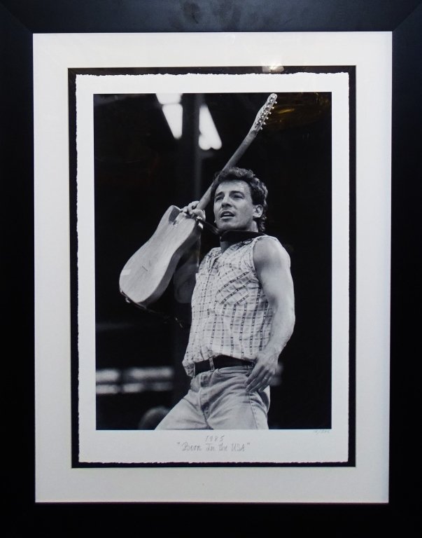SPRINGSTEEN 'BORN IN THE USA' FINE ART GICLEE: Limited Edition Fine Art Giclee on Paper of Bruce Springsteen in concert July, 1985. Titled 'Born in the USA'. Printed onto archival museum quality paper from a digital file of the original photo nega