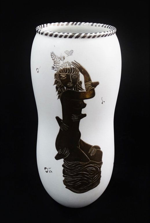GUSTAVSBERG "GRAZIA" WHITE VASE SILVEROVERLAY (1 of 4)