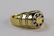 MENS HEAVY 14 KT Y GOLD AND DIAMOND RING - 3
