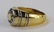 MENS HEAVY 14 KT Y GOLD AND DIAMOND RING - 4