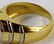 MENS HEAVY 14 KT Y GOLD AND DIAMOND RING - 6