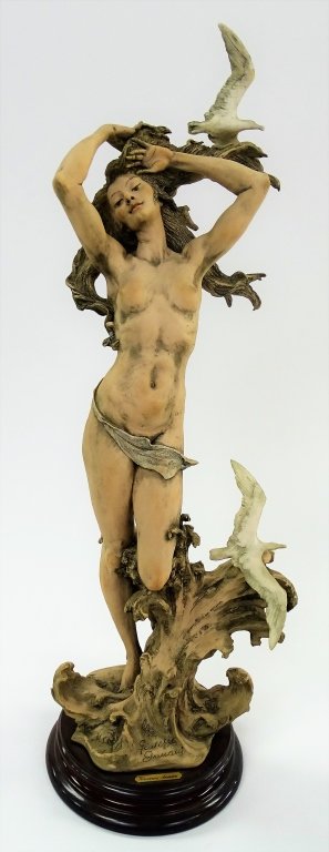 LARGE GIUSEPPE ARMANI FIGURINE "SEA WAVE": Giuseppe Armani figurine titled "The Sea Wave" nude. Measures approx 21 " tall. Will not ship can refer local shippers.
