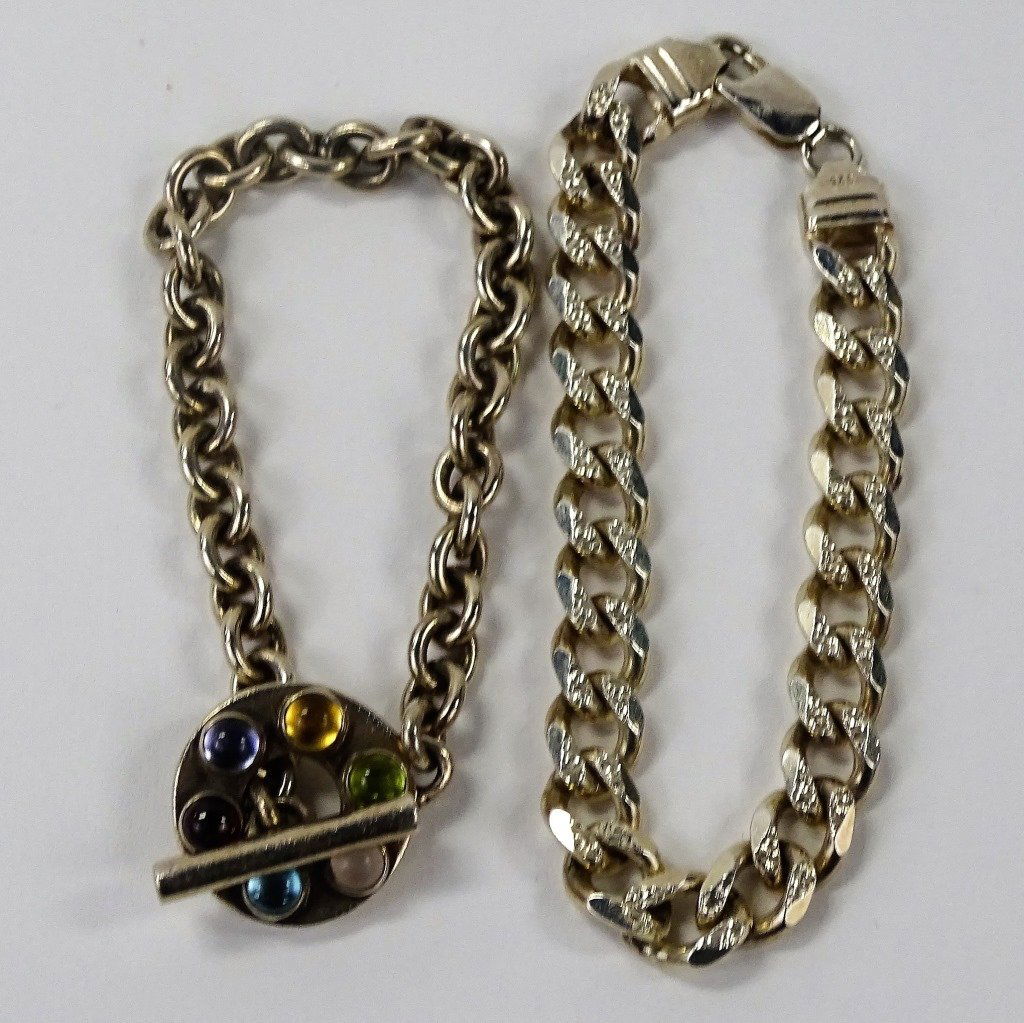 LADIES & MENS STERLING SILVER LINK BRACELETS (1 of 2)