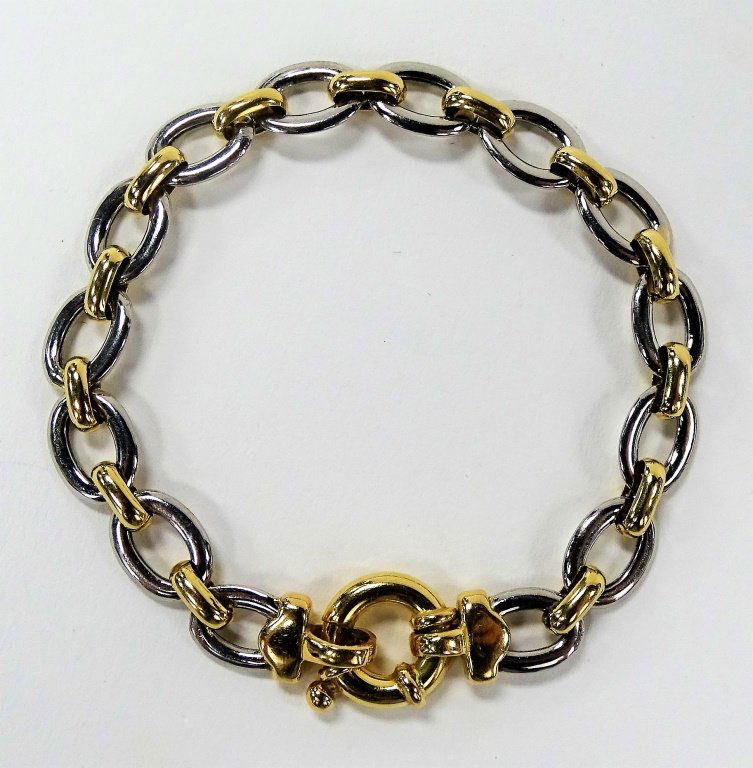 PLATINUM AND 18KT Y GOLD OPEN LINK BRACELET (1 of 3)