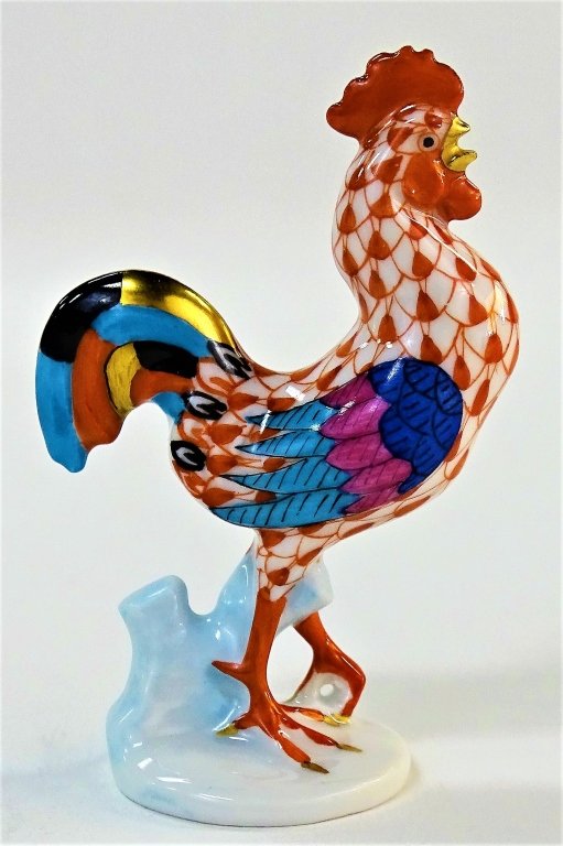 HEREND HUNGARIAN PORCELAIN FISHNET ROOSTER (1 of 3)