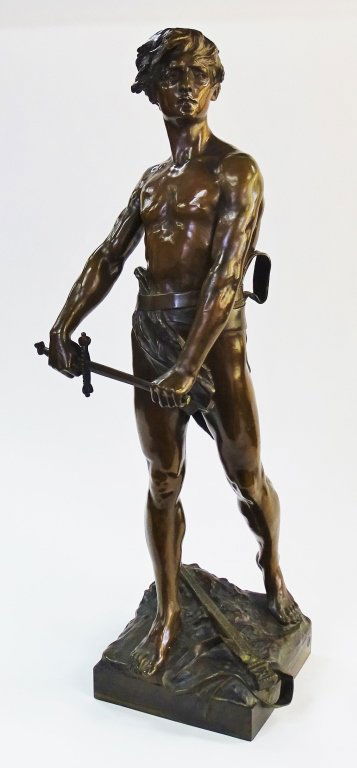 RAOUL FRANCOIS LARCHE 'VINGT ANS' BRONZE SCULPTURE (1 of 8)
