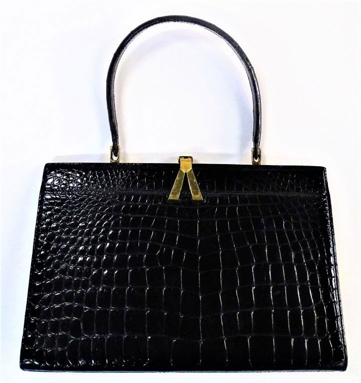 SAKS FIFTH AVENUE GRIMALDI BLACK ALLIGATOR BAG (1 of 6)