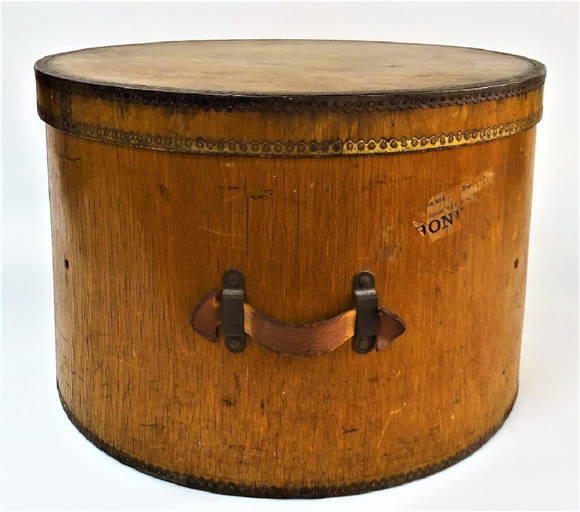 Large Antique Wooden Hat Box