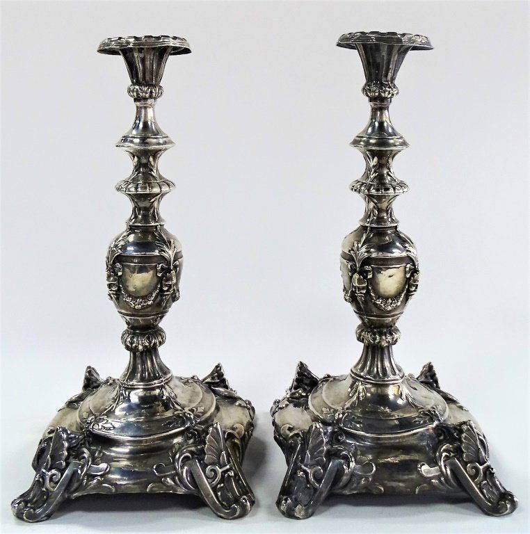 SILVERPLATED SHABBAT CANDLE STICKS M. JARRA (1 of 3)