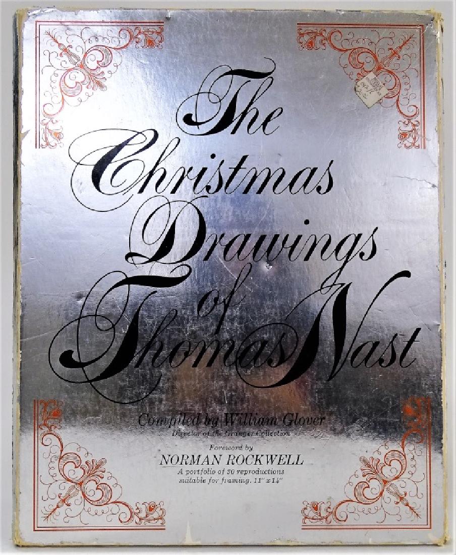 XMAS PRINTS OF THOMAS NAST BY WILLIAM GLOVER 30: In a sealed portfolio, done in 1970, all in never seen condition, the prints measures 11" X 14"..we will not ship can refer local shippers