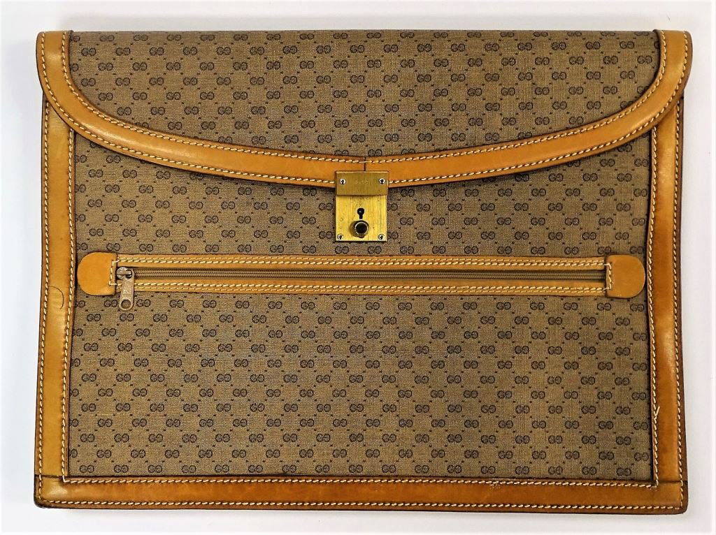 VINTAGE GUCCI MONOGRAM PORTFOLIO BRIEFCASE (1 of 5)