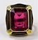 ANTIQUE 14KT GOLD PINK TOURMALINE FILIGREE RING