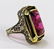 ANTIQUE 14KT GOLD PINK TOURMALINE FILIGREE RING - 2