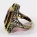 ANTIQUE 14KT GOLD PINK TOURMALINE FILIGREE RING - 4