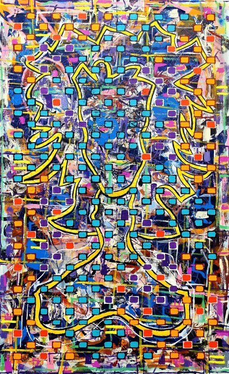 GLEN WHITTAKER 'COVER GIRL' MIXED MEDIA ON CAVAS (1 of 2)