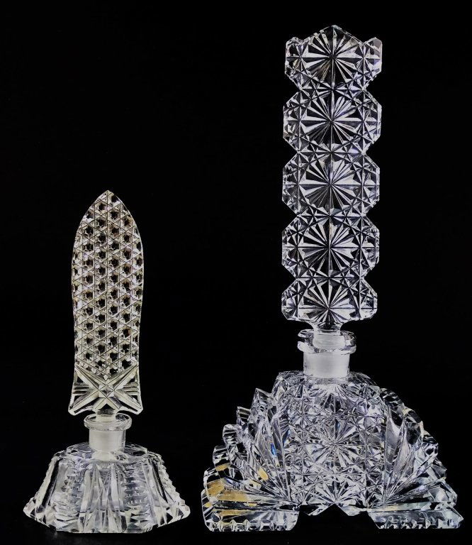PR ANTIQUE CZECH CUT CRYSTAL PERFUME SCENT BOTTLES (1 of 4)
