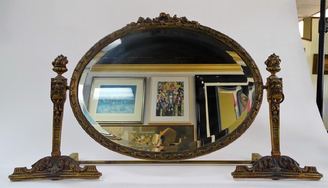 LARGE VICTORIAN BRASS DRESSER MIRROR (1 of 2)