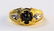 MENS 10KT YG BLACK STAR SAPPHIRE & DIAMOND RING