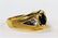 MENS 10KT YG BLACK STAR SAPPHIRE & DIAMOND RING - 2