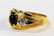 MENS 10KT YG BLACK STAR SAPPHIRE & DIAMOND RING - 3
