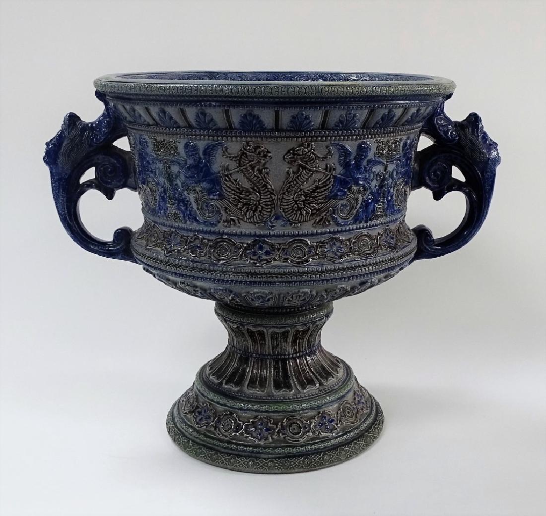 MONUMENTAL GERMAN SALT GLAZED STONEWARE PLANTER (1 of 3)