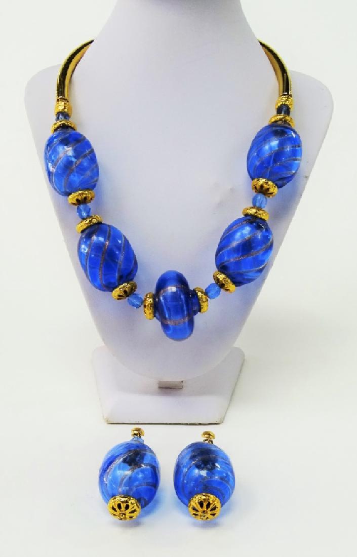 3PC ANTIQUE MURANO BLOWN GLASS JEWELRY SUITE (1 of 4)