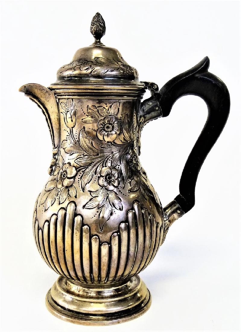 ANTIQUE JOHN HENRY RAWLINGS STERLING TEA POT: Dates to the early 20th century, measures 7 1/2" to the finial, beautiful repose roses. total weight 312 grams. shipping $20 plus ins u.s.