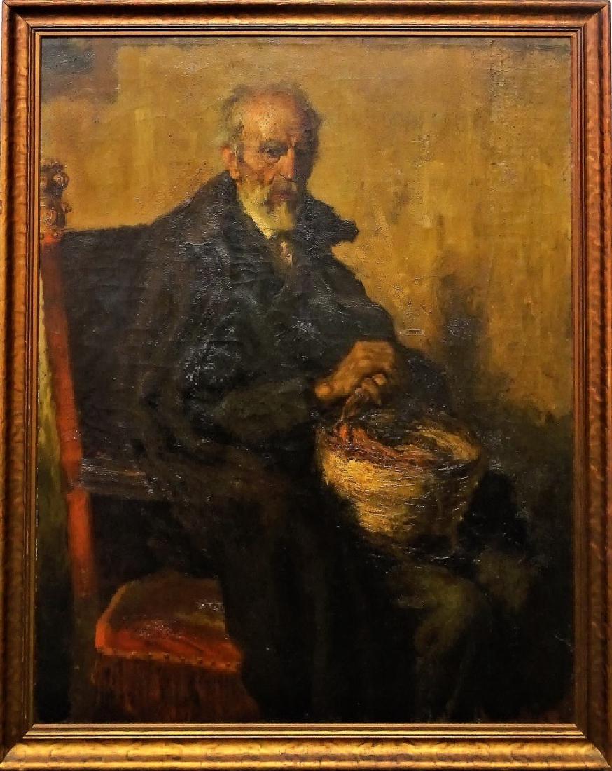 LATE 19TH C. OIL/CANVAS PORTRAIT PAINTING OF MAN (1 of 3)