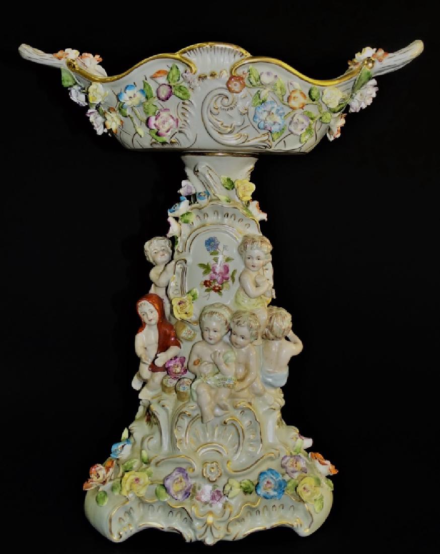 HUGE GERMAN PORCELAIN FIGURAL CENTERPIECE (1 of 3)