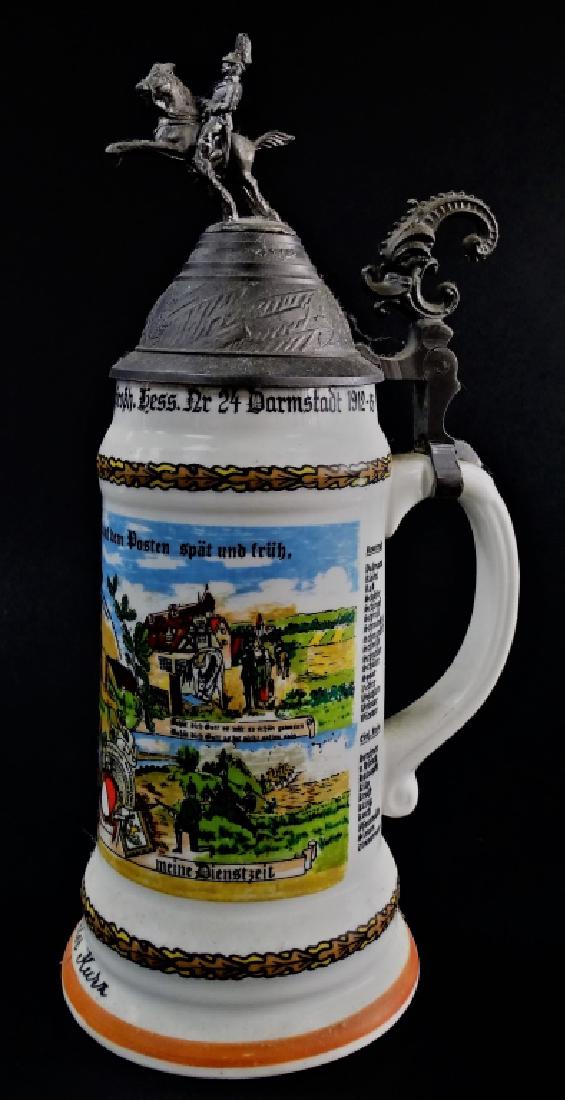 ANTIQUE REGIMENTAL STEIN LITHOPANE BOTTOM RARE (1 of 3)