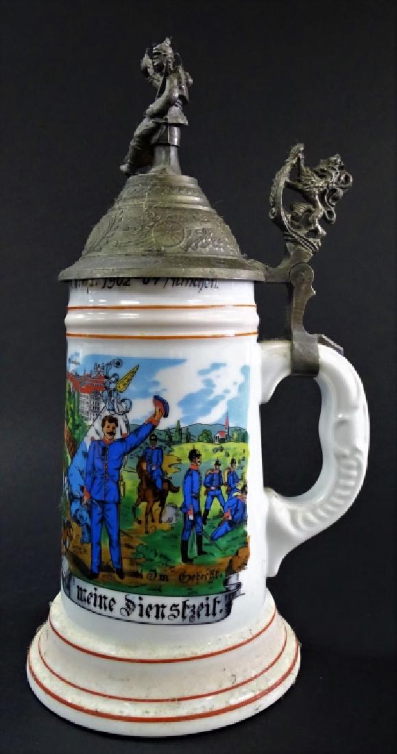 ANTIQUE REGIMENTAL STEIN PORCELAIN RARE (1 of 4)