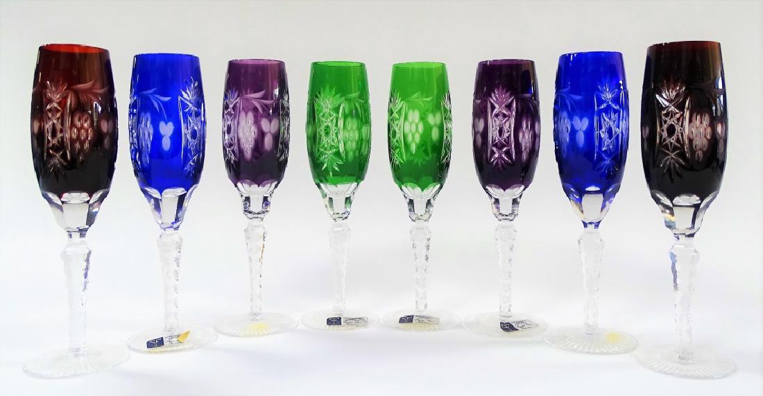 8 BOHEMIAN CUT TO CLEAR GOBLETS (1 of 2)
