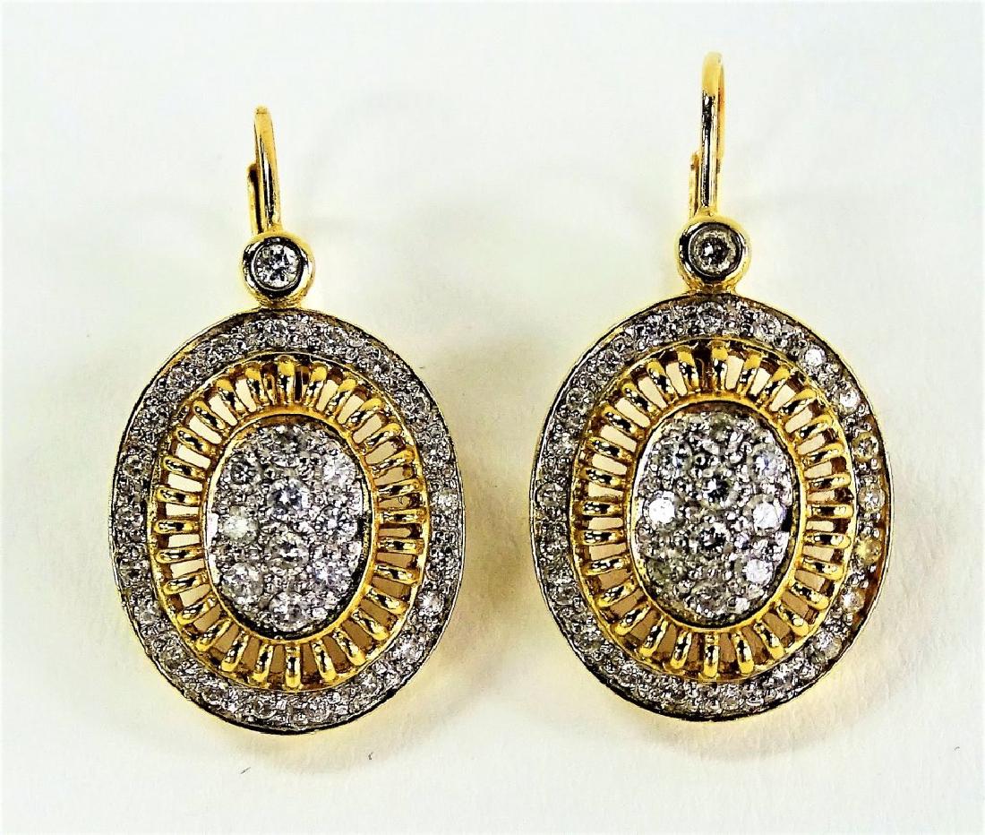 PR LADIES 14KT YELLOW GOLD DIAMOND EARRINGS (1 of 2)