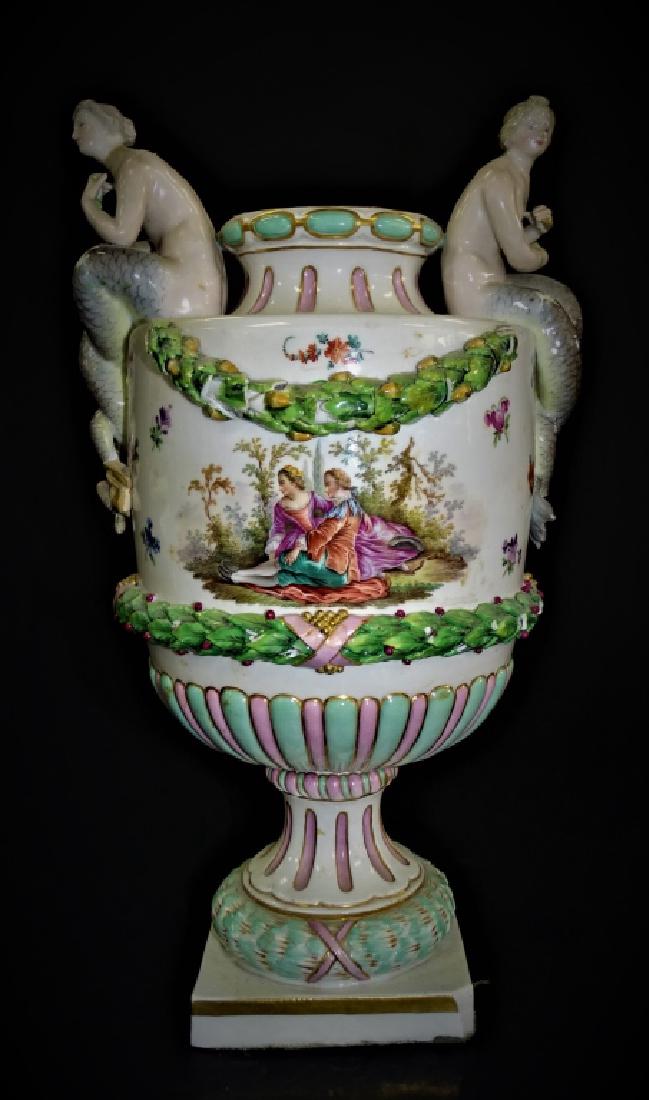 ANTIQUE MEISSEN HAND PAINTED PORCELAIN VASE (1 of 4)