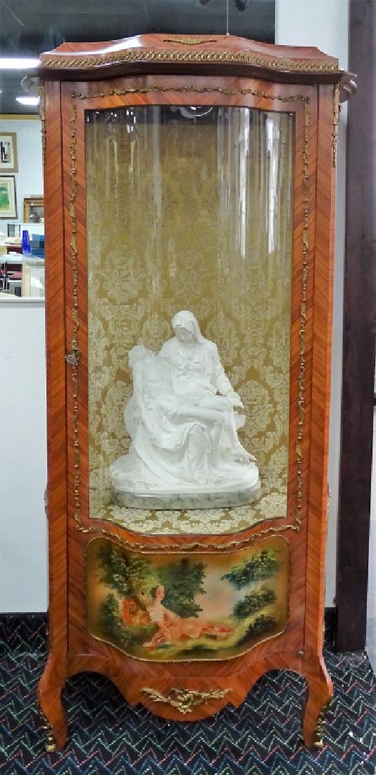 ANTIQUE WOODEN DISPLAY CABINET FRENCH (1 of 2)