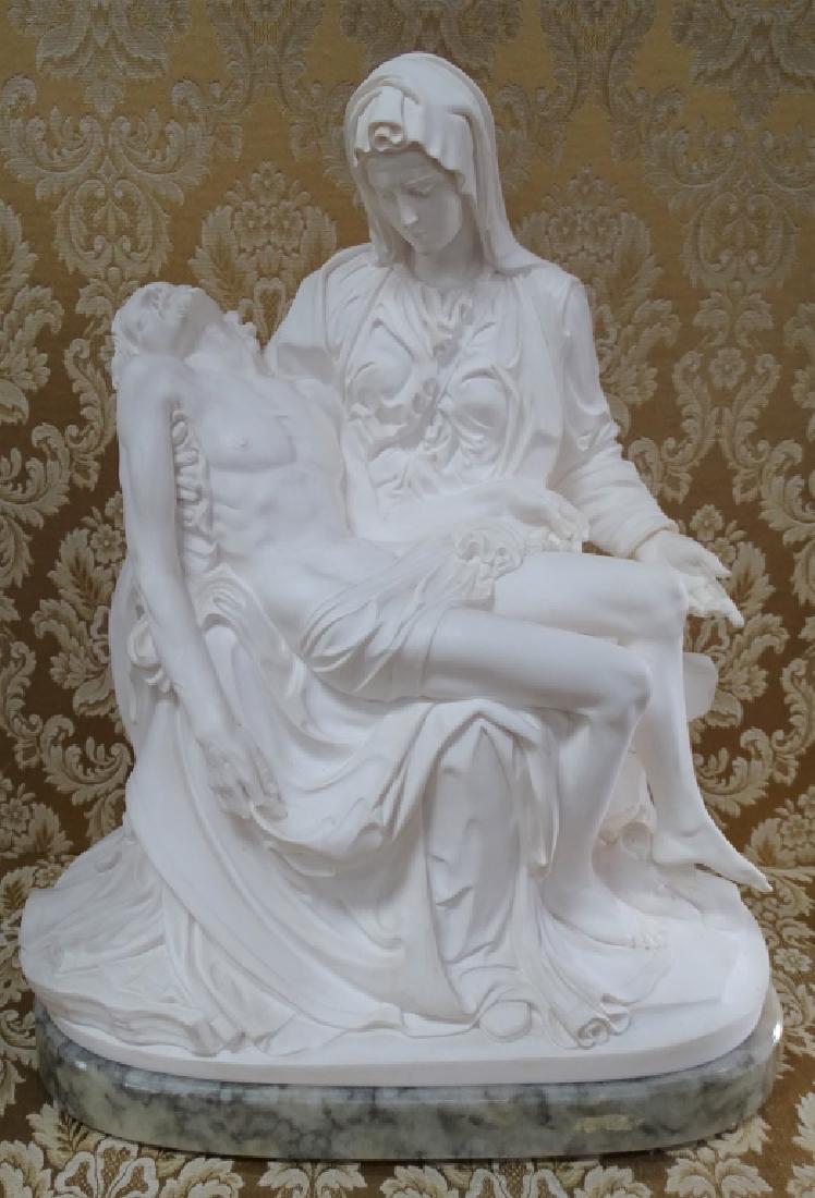 PARIAN SCULPTURE VIRGIN MARY AND JESUS: You will be stunned at the exquisite workmanship of this Masterpiece: Michelangelo’s Pieta, The Lamentation of Christ. Michelangelo's Pietà has inspired emotion, faith, and imitation through its el