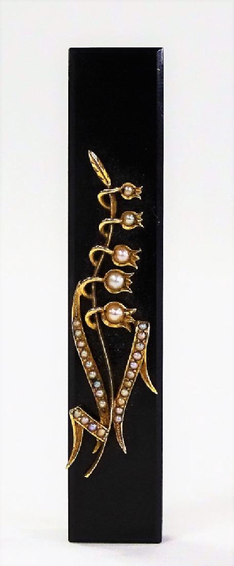 VICTORIAN 14KT YG & ONYX MOURNING PIN (1 of 3)