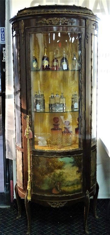 ANTIQUE FRENCH CURIO DISPLAY CABINET (1 of 4)