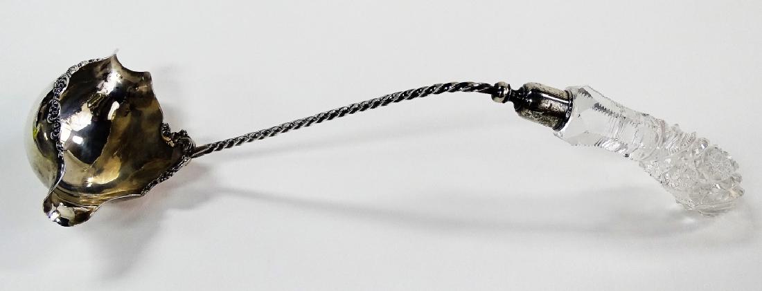 ANTIQUE STERLING SILVER AND CRYSTAL LARGE LADLE (1 of 2)
