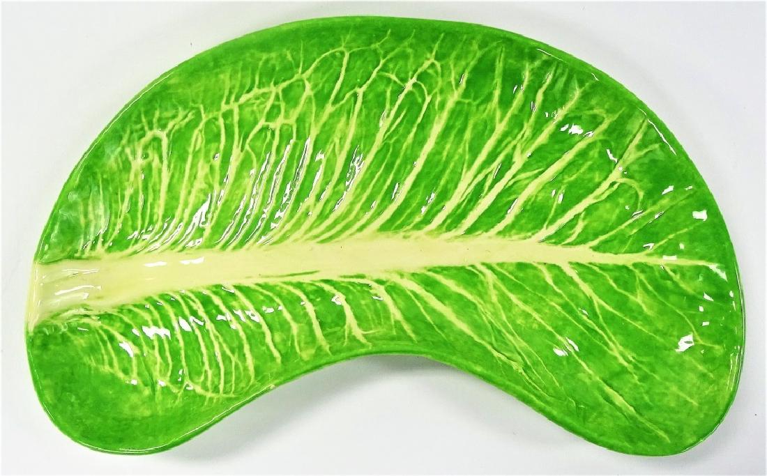 LARGE DODY THAYER LETTUCE WARE BONE DISH: Measures 9" signed to base. we will not ship can refer local shippers