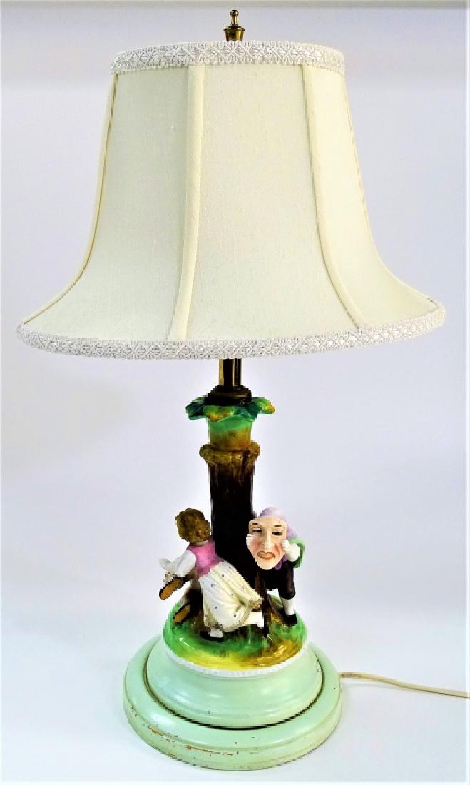 ANTIQUE FRENCH PORCELAIN LAMP (1 of 2)